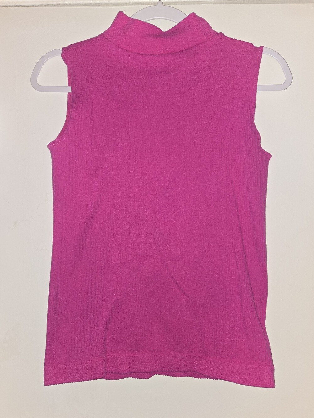 Love Sleeveless Mock Neck Tank Top - Bright Pink